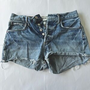 AGOLDE denim button up shorts